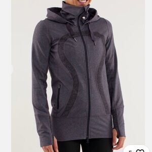Lululemon stride jacket brushed black swan herringbone